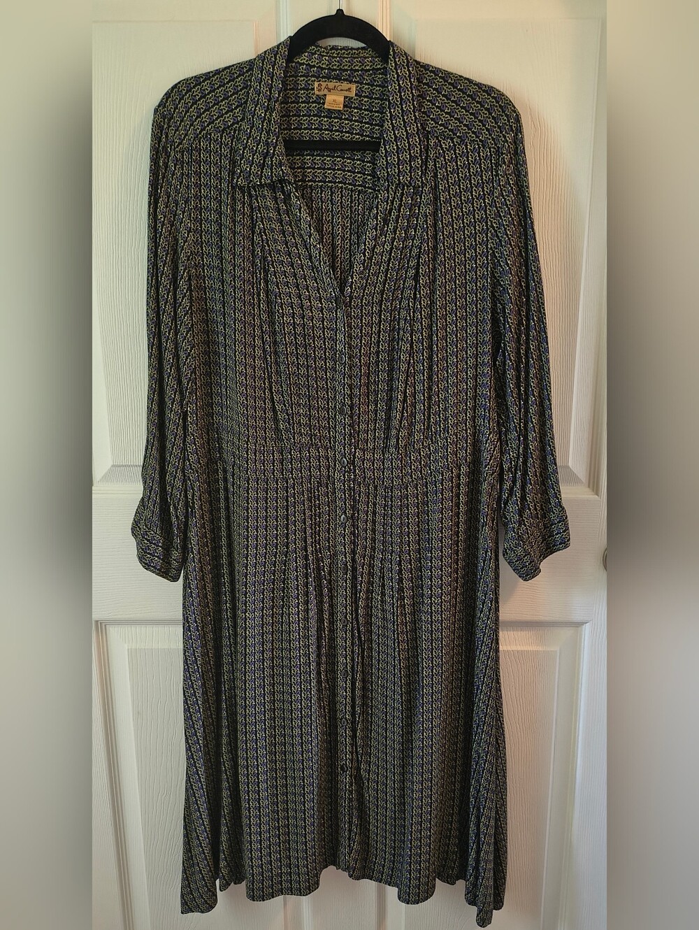 VINTAGE April Cornell Shirt Dress, Women's XL: REPAIRED - Ships Free, Price Firm - Picture 2 of 11